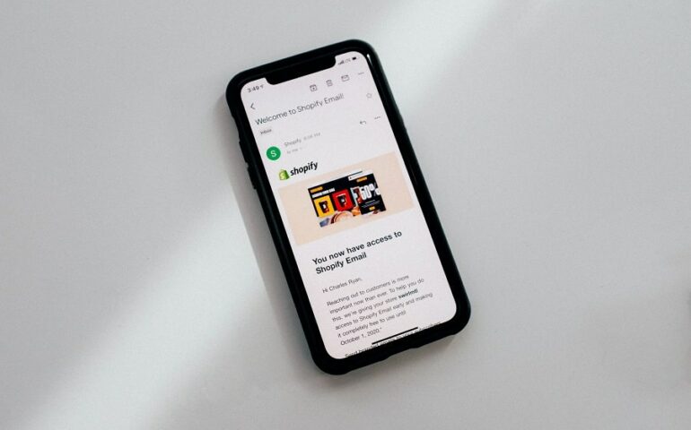 email from Shopify on mobile