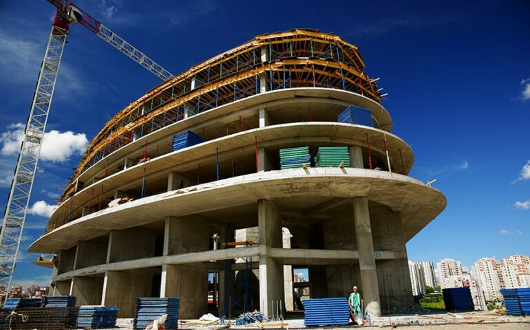 construction of a concrete building