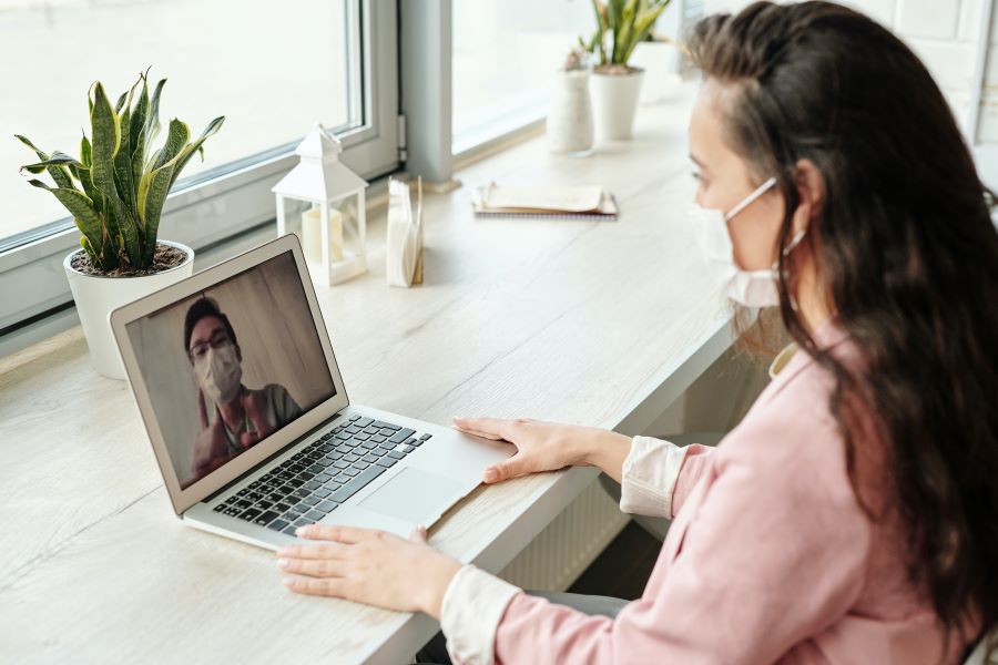 woman having telemedicine consultation