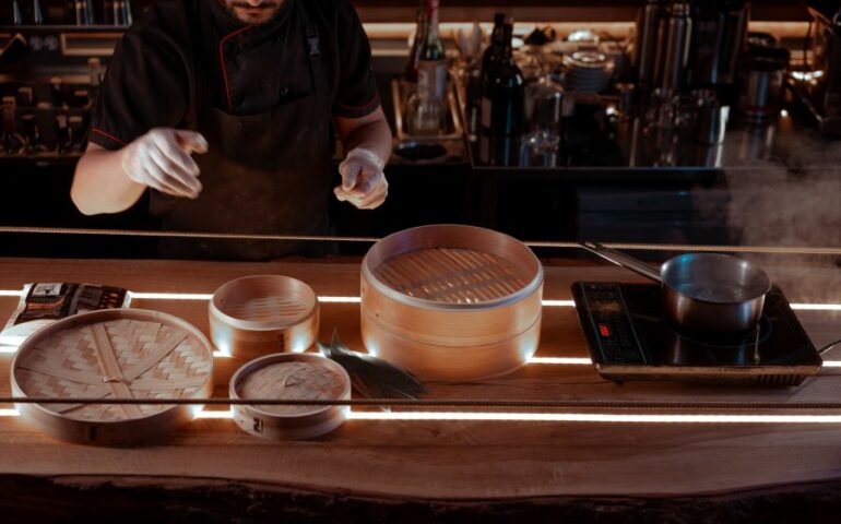 chef preparing utensils