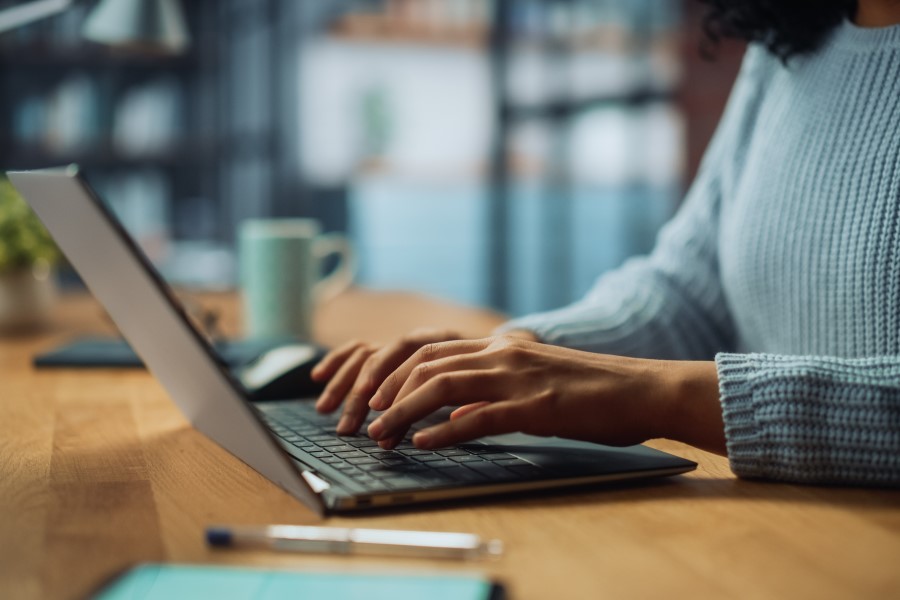 woman using a laptop